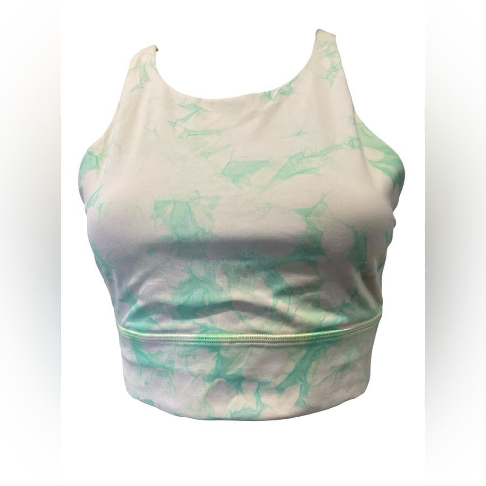 Lululemon Mint Green and White Crop  Top size 8